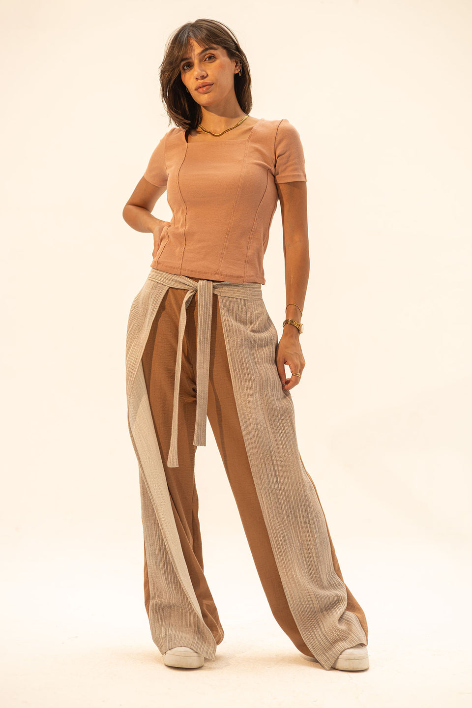 Brown Two Side Linen Pants