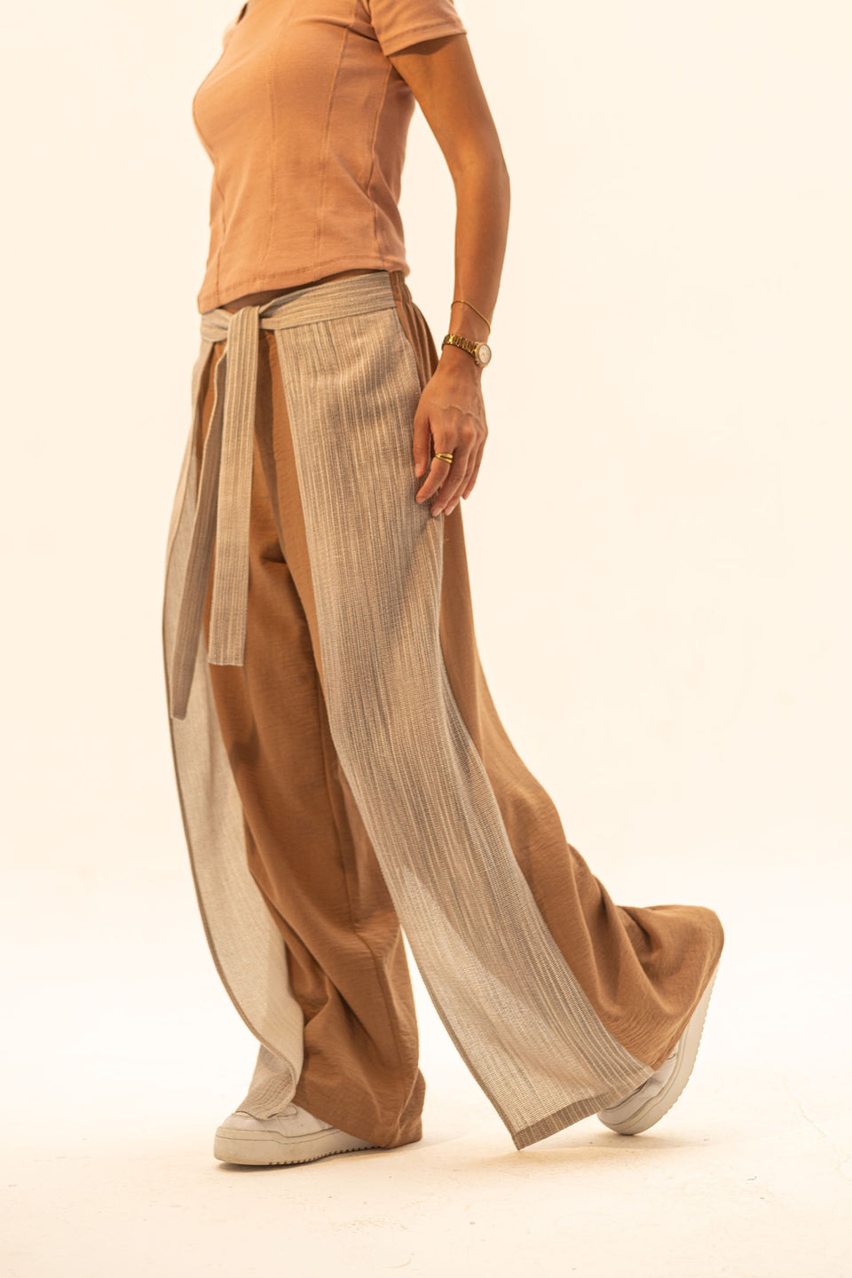 Brown Two Side Linen Pants