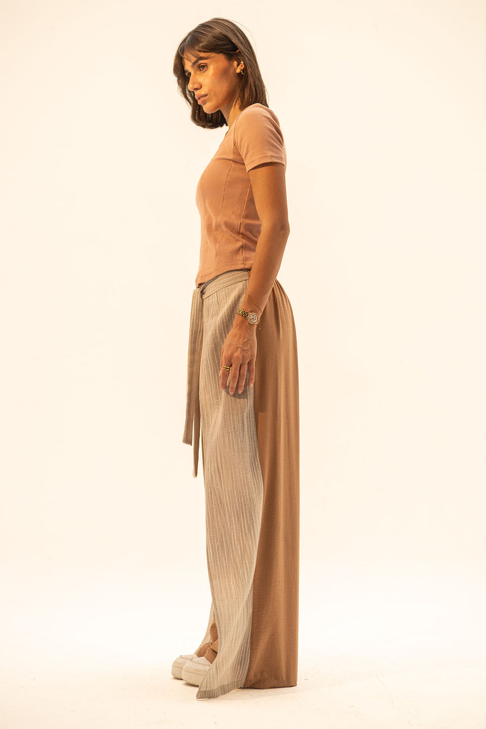 Brown Two Side Linen Pants
