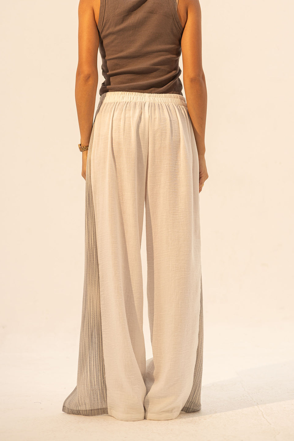 Grey Two Side Linen Pants