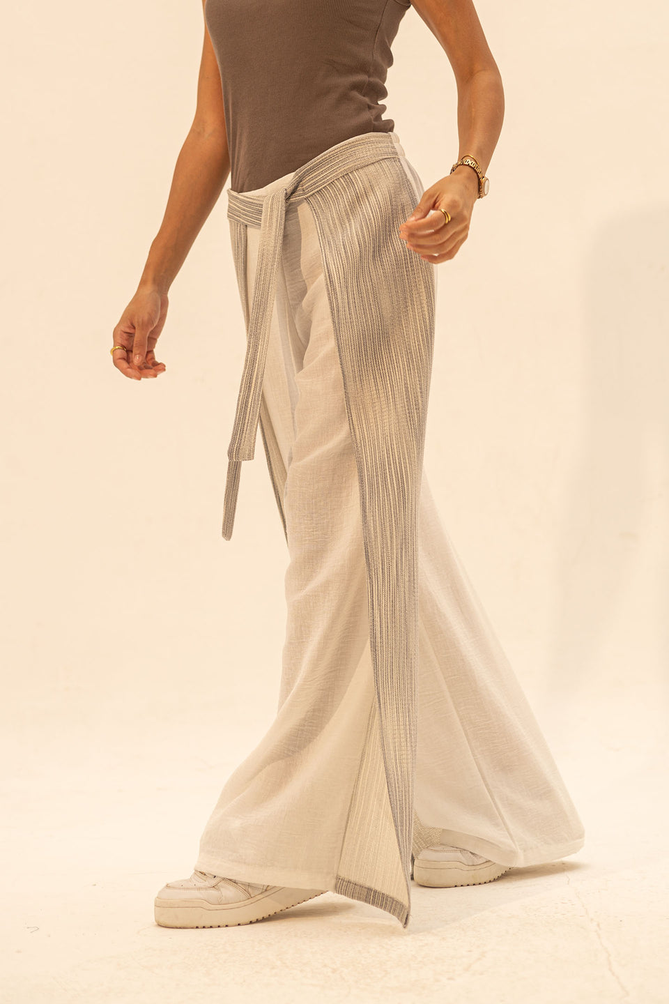 Grey Two Side Linen Pants