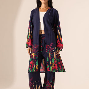 Navy Tropical Print Co-Ord Set