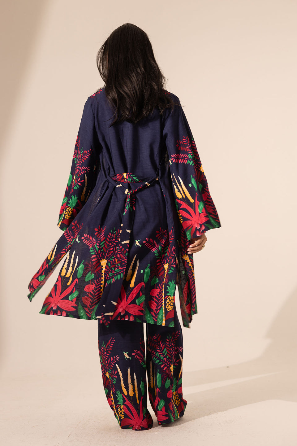 Navy Tropical Print Co-Ord Set