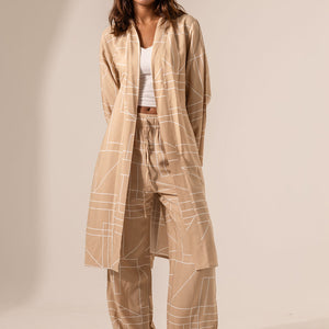 طقم بيج بطبعة هندسية بتصميم أنيق ومتناسق