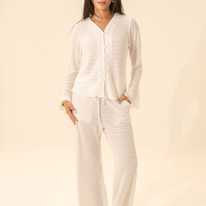 White Crochet-Inspired Co-Ord Set