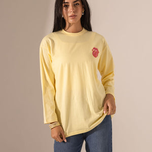 Yellow Printed Long Sleeves T-Shirt