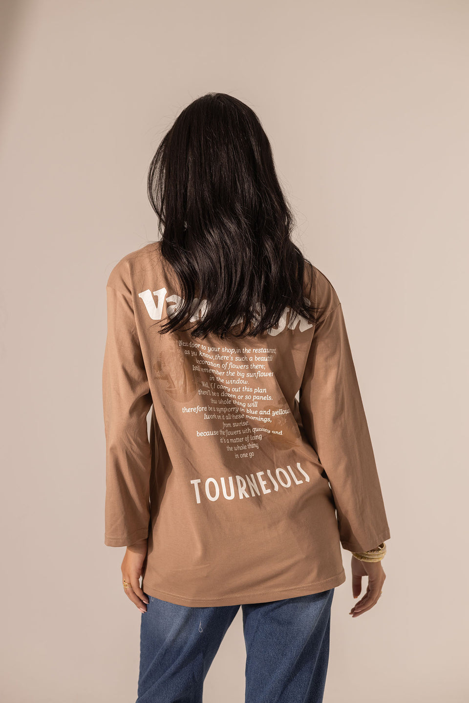 Coffee Printed Long Sleeves T-Shirt