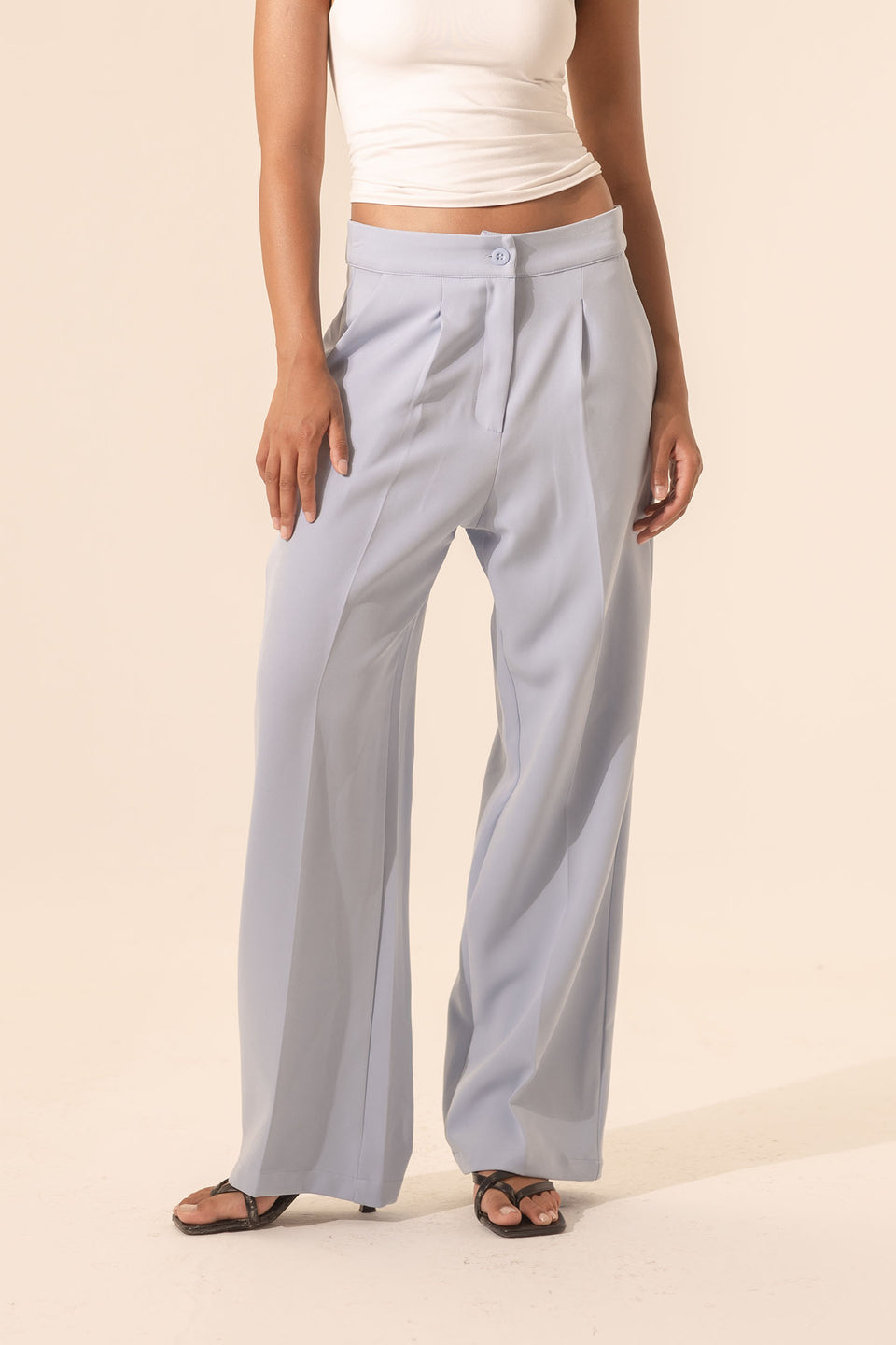 Blue Formal Wide Leg Pants