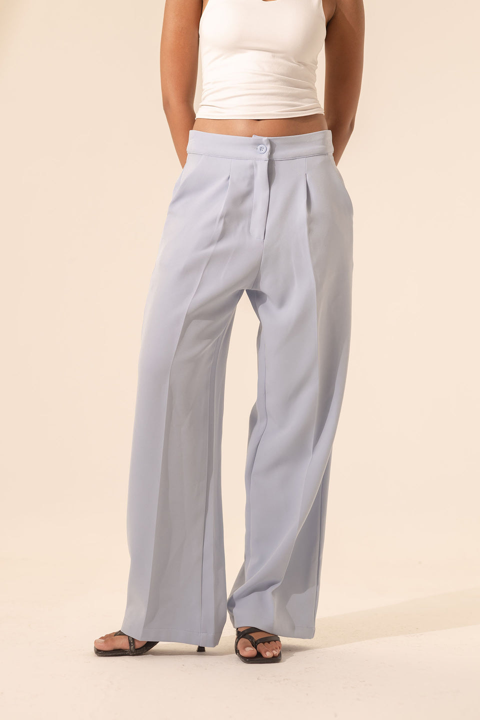 Blue Formal Wide Leg Pants
