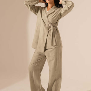 طقم كتان بربطة – بيستاج