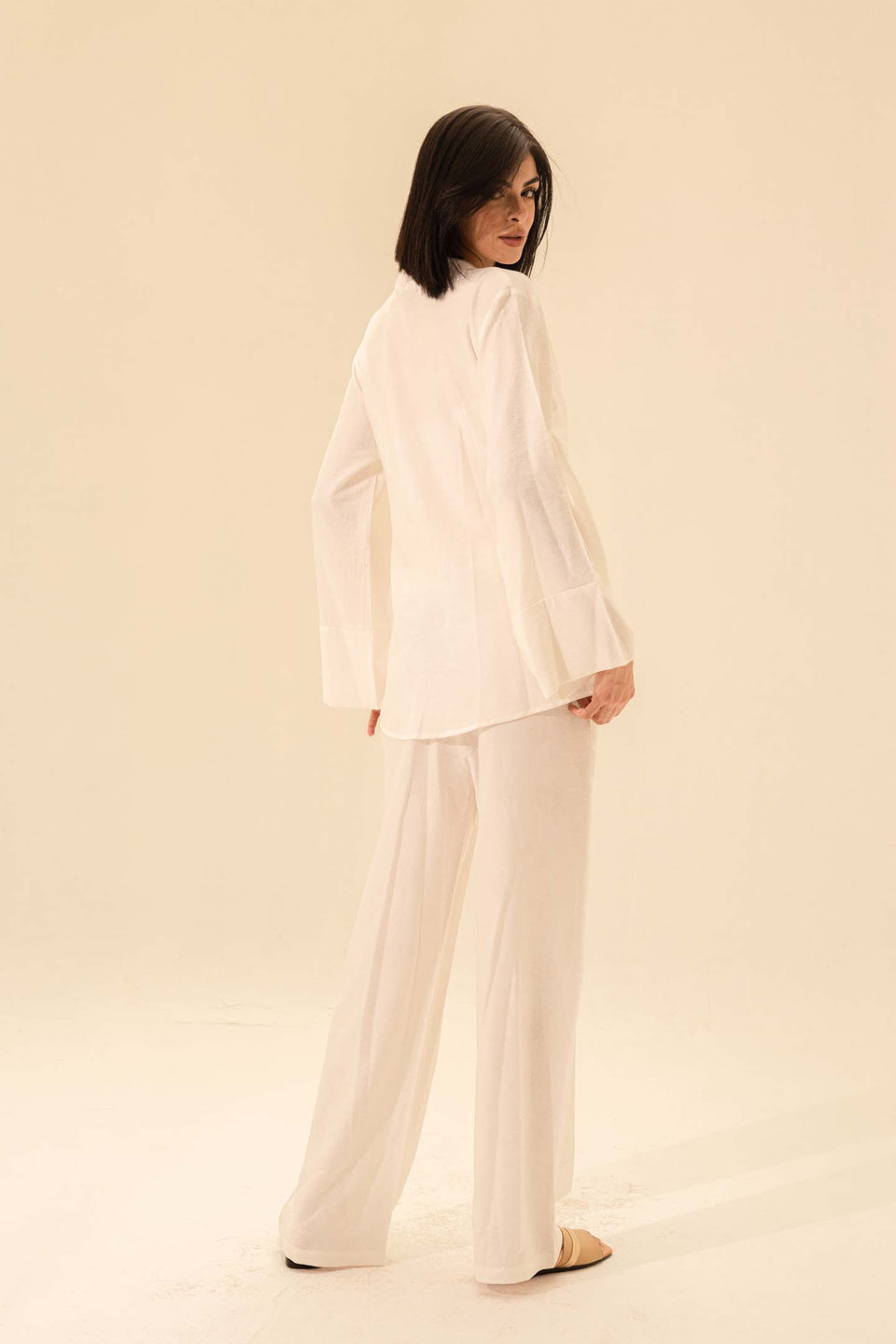 White Linen Tied Set