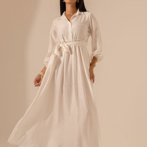 White Collared Maxi Dress