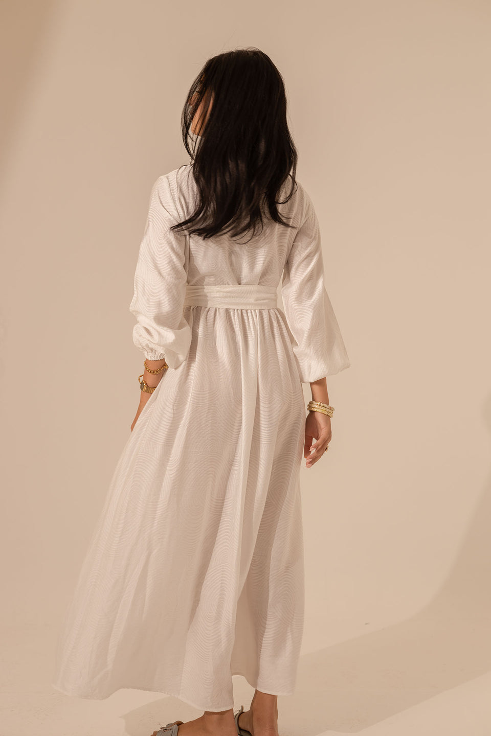 White Collared Maxi Dress