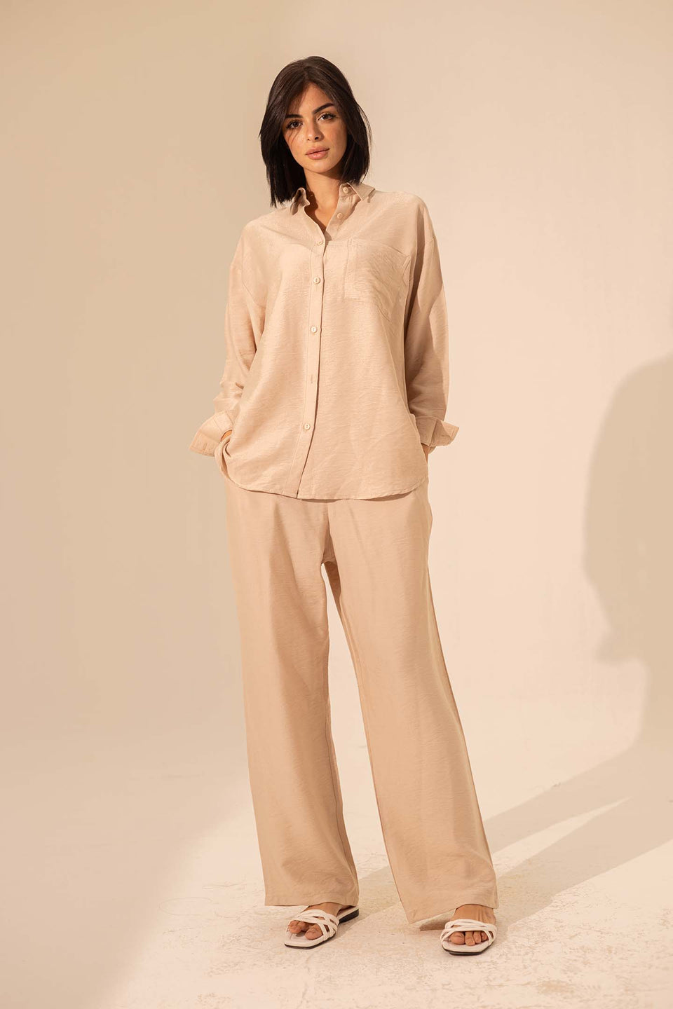 Beige Summer Linen Shirt