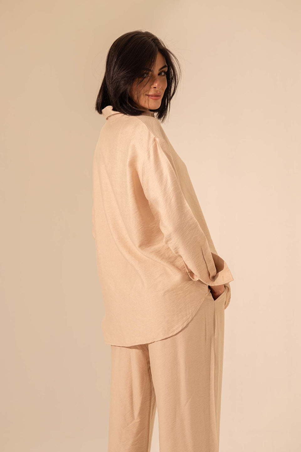 Beige Summer Linen Shirt