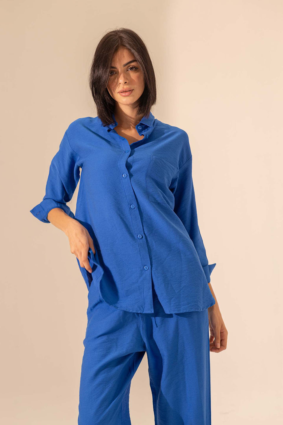 Blue Summer Linen Shirt
