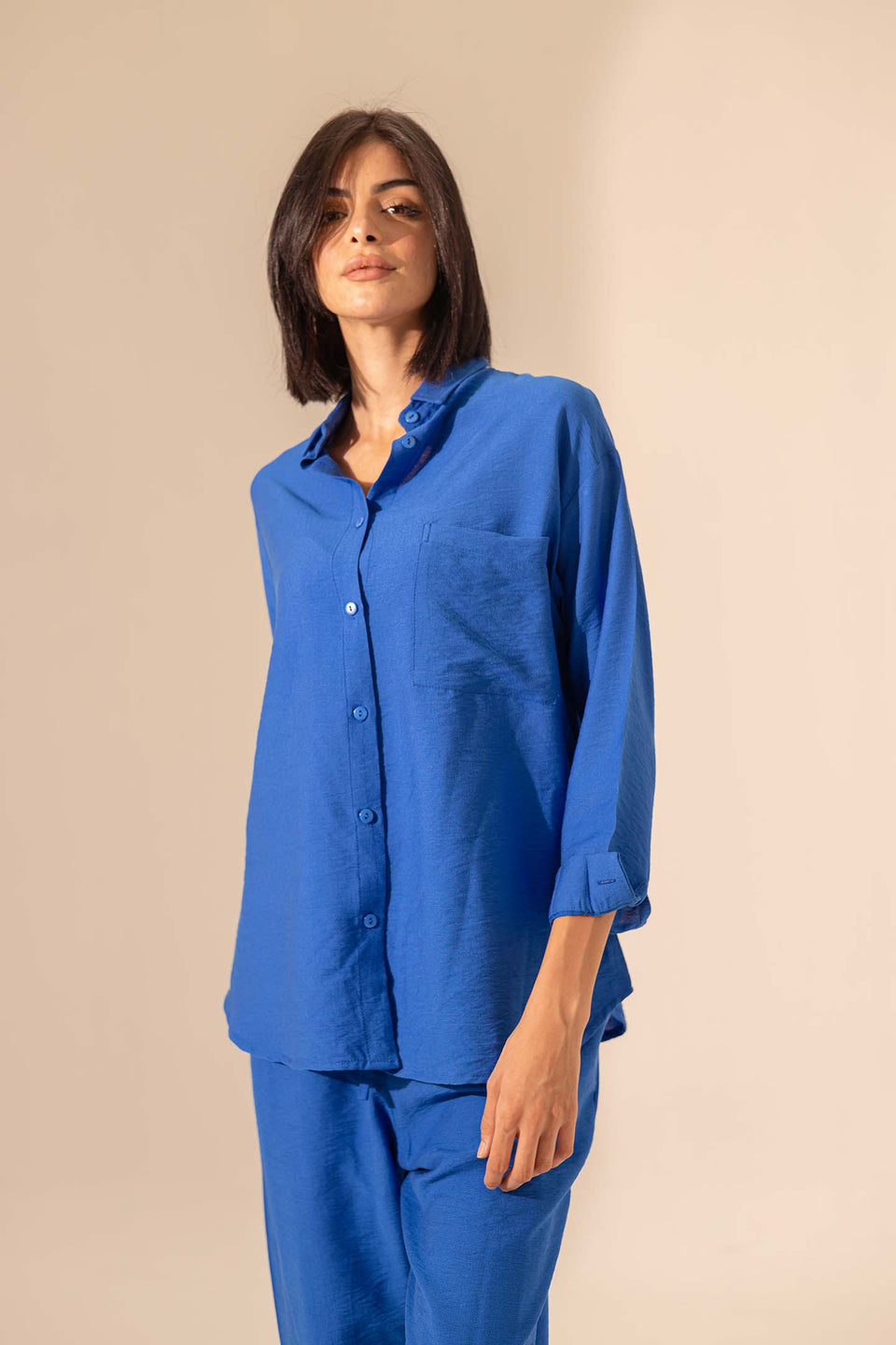 Blue Summer Linen Shirt
