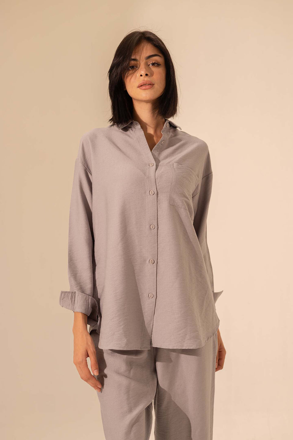 Grey Summer Linen Shirt
