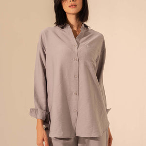 قميص صيفي من الكتان – رمادي