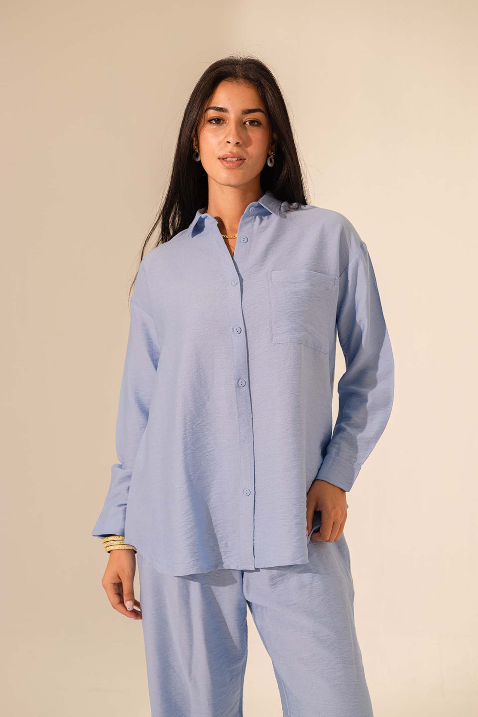 Light Blue Summer Linen Shirt