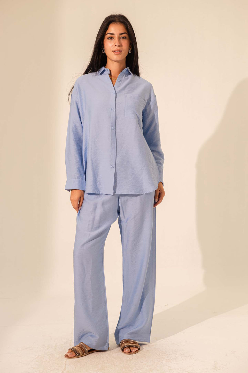 Light Blue Summer Linen Shirt