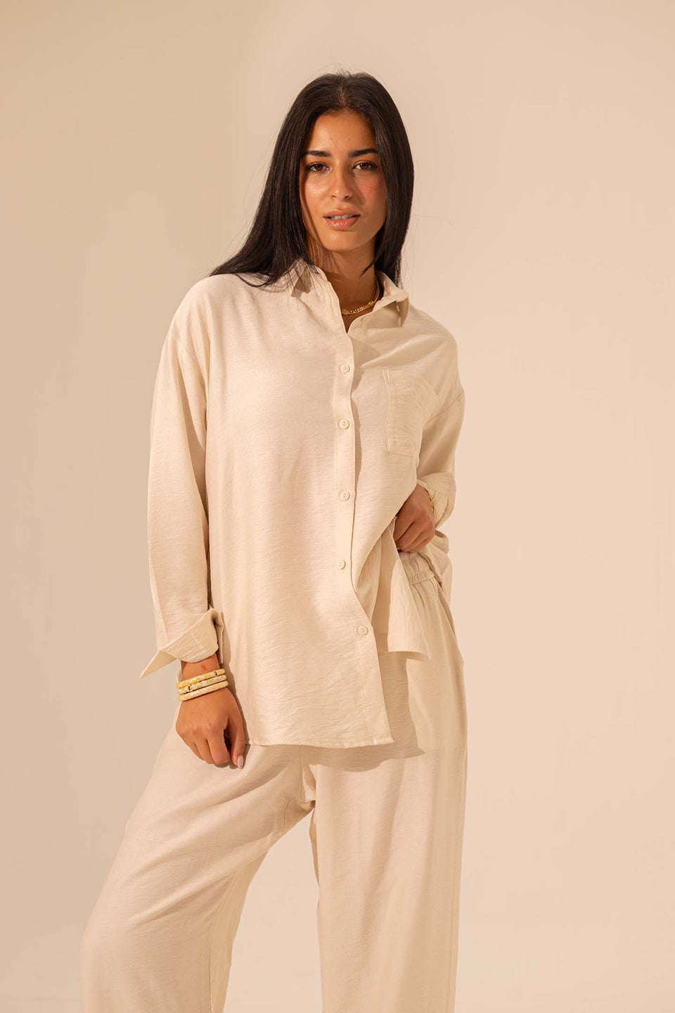 Off White Summer Linen Shirt