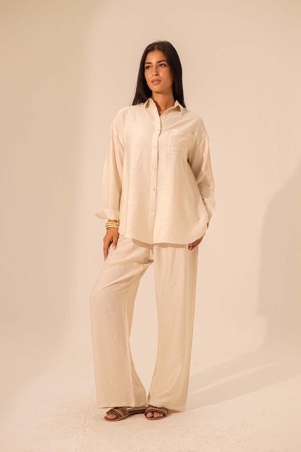 Off White Summer Linen Shirt