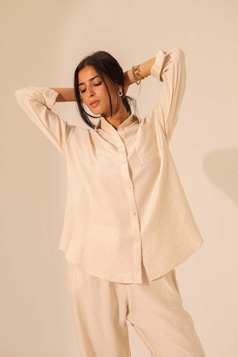 Off White Summer Linen Shirt
