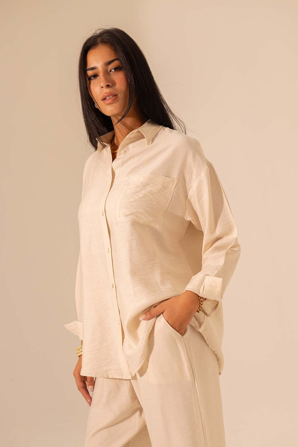 Off White Summer Linen Shirt