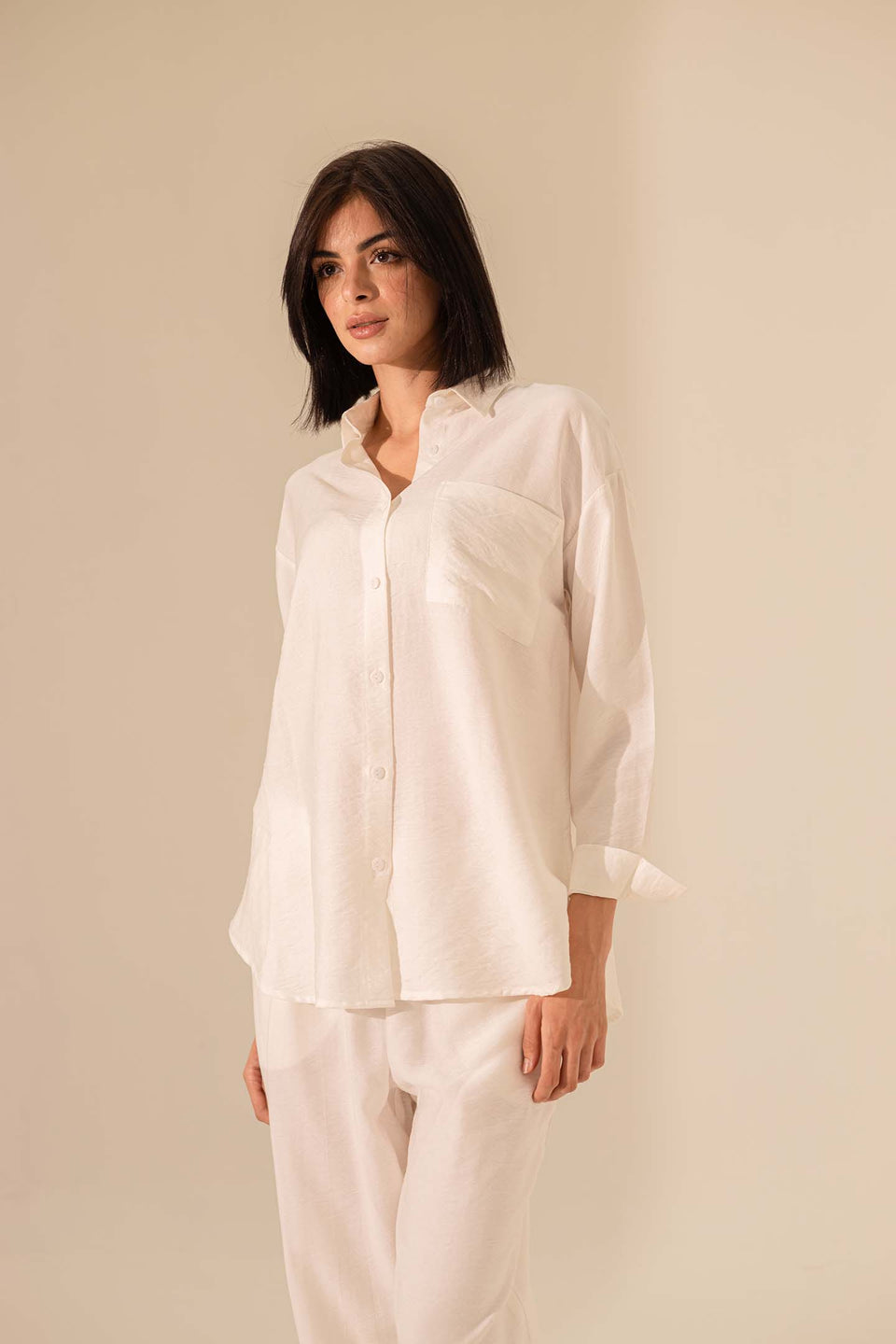 White Summer Linen Shirt