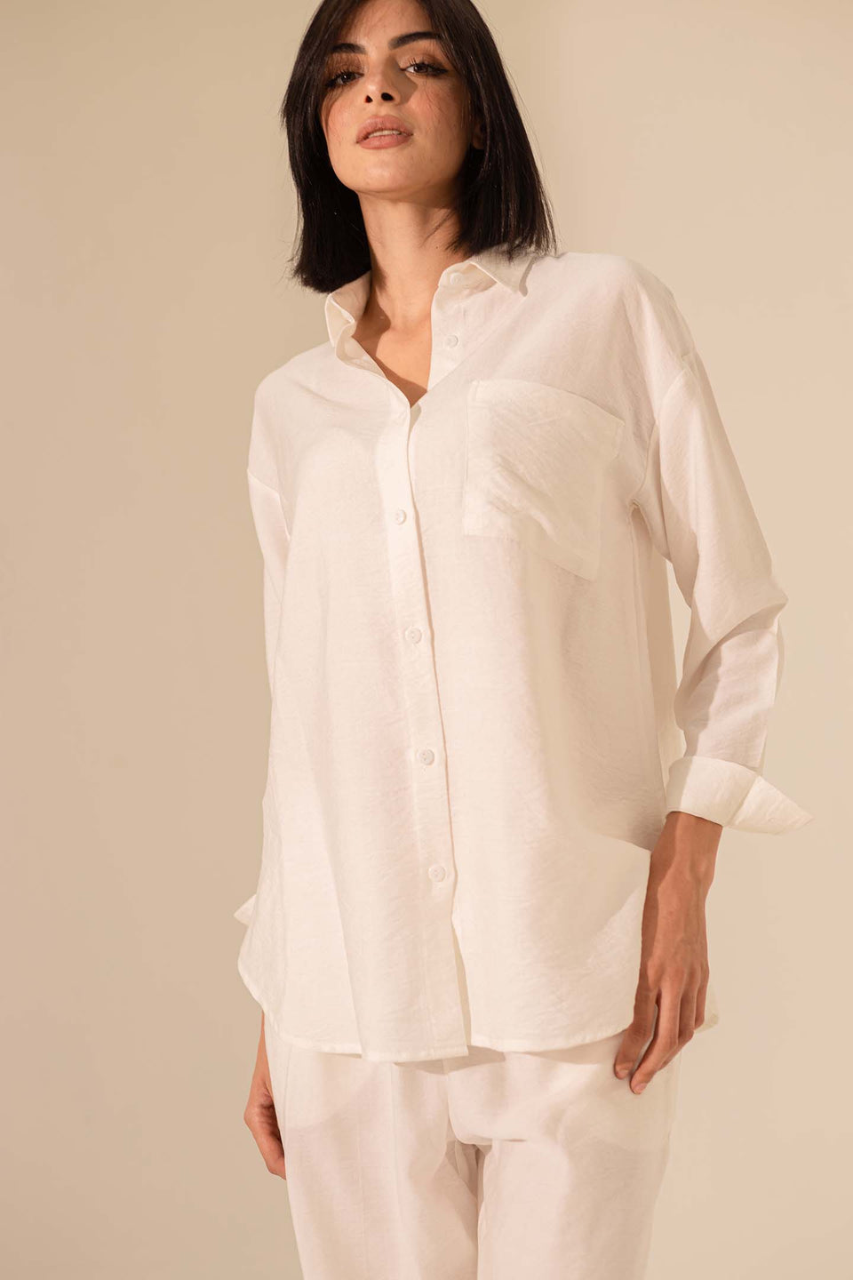 White Summer Linen Shirt