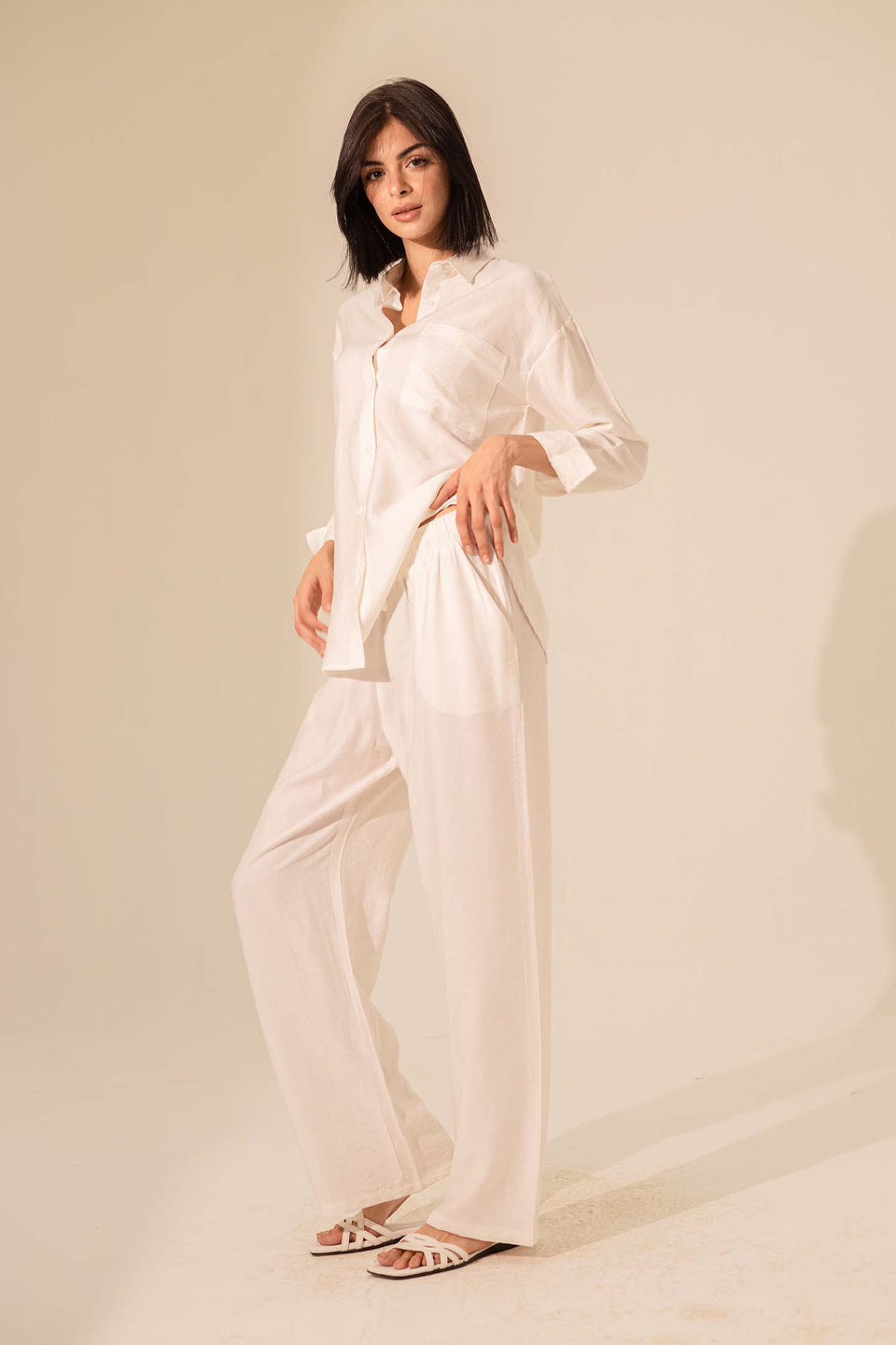 White Summer Linen Shirt