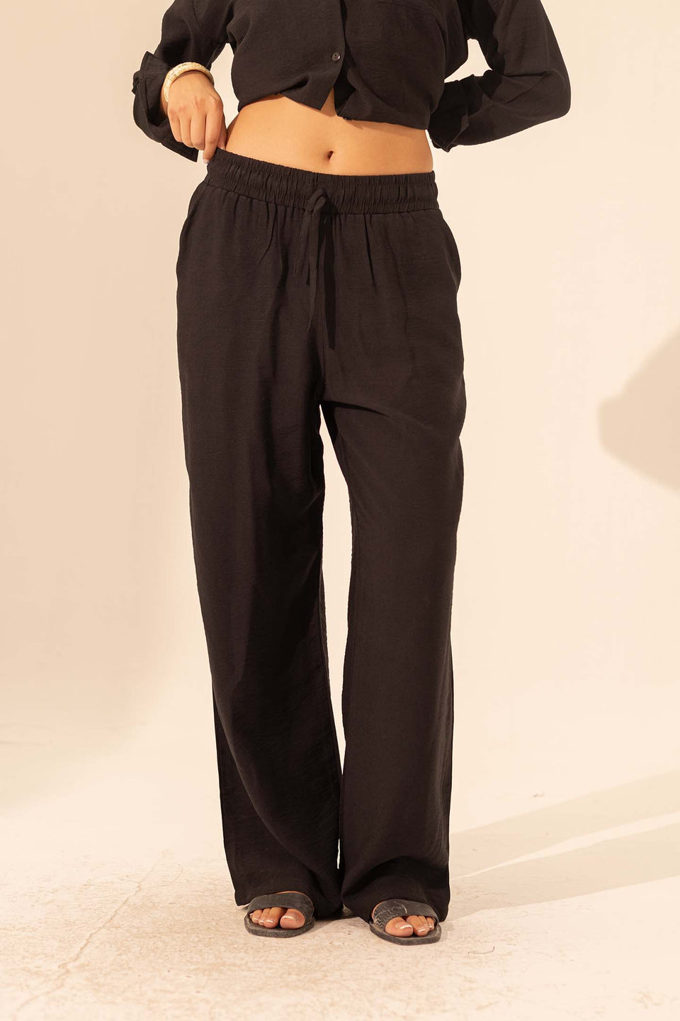 Black Summer Linen Pants