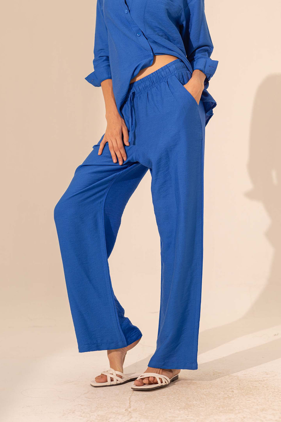 Blue Summer Linen Pants