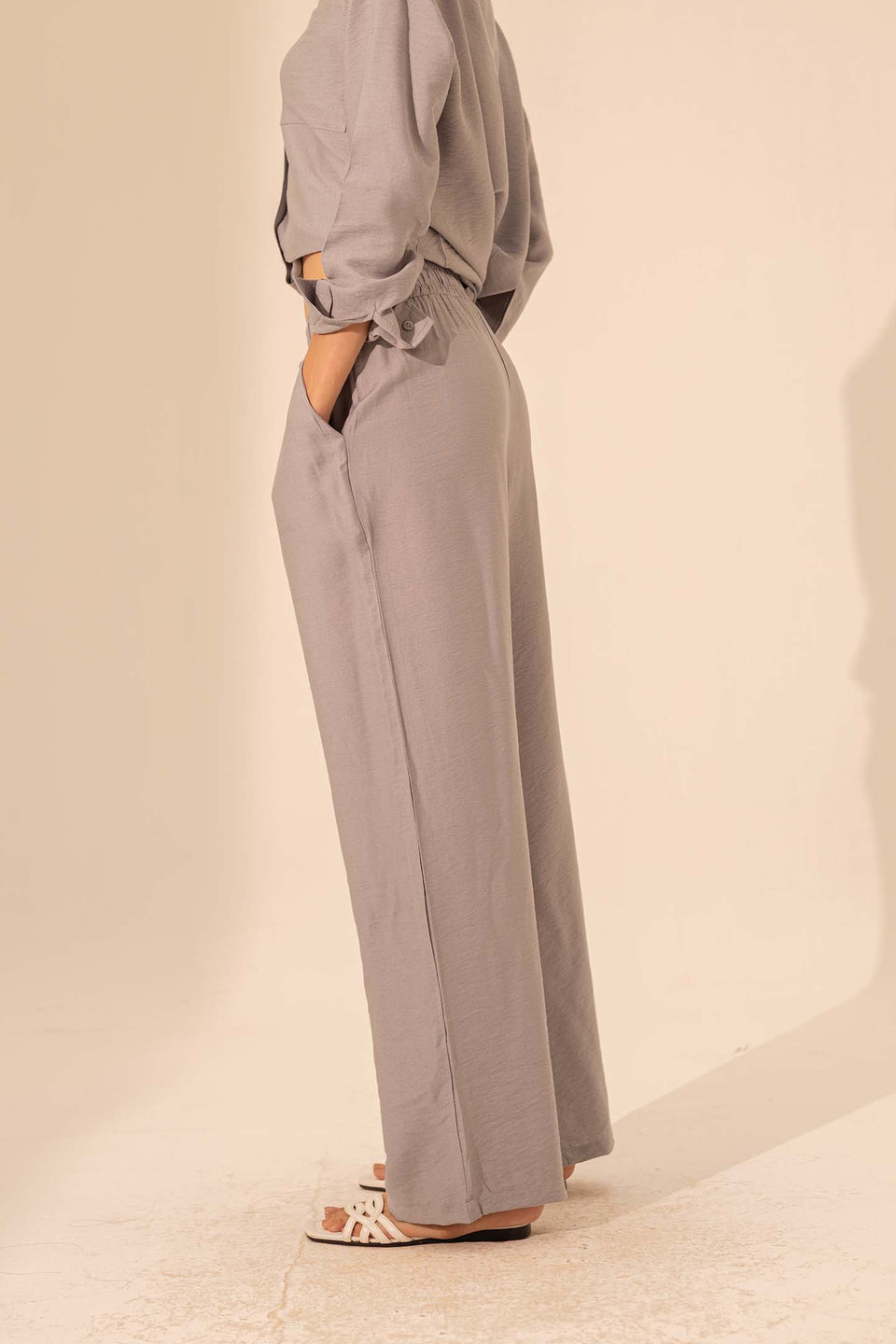 Grey Summer Linen Pants