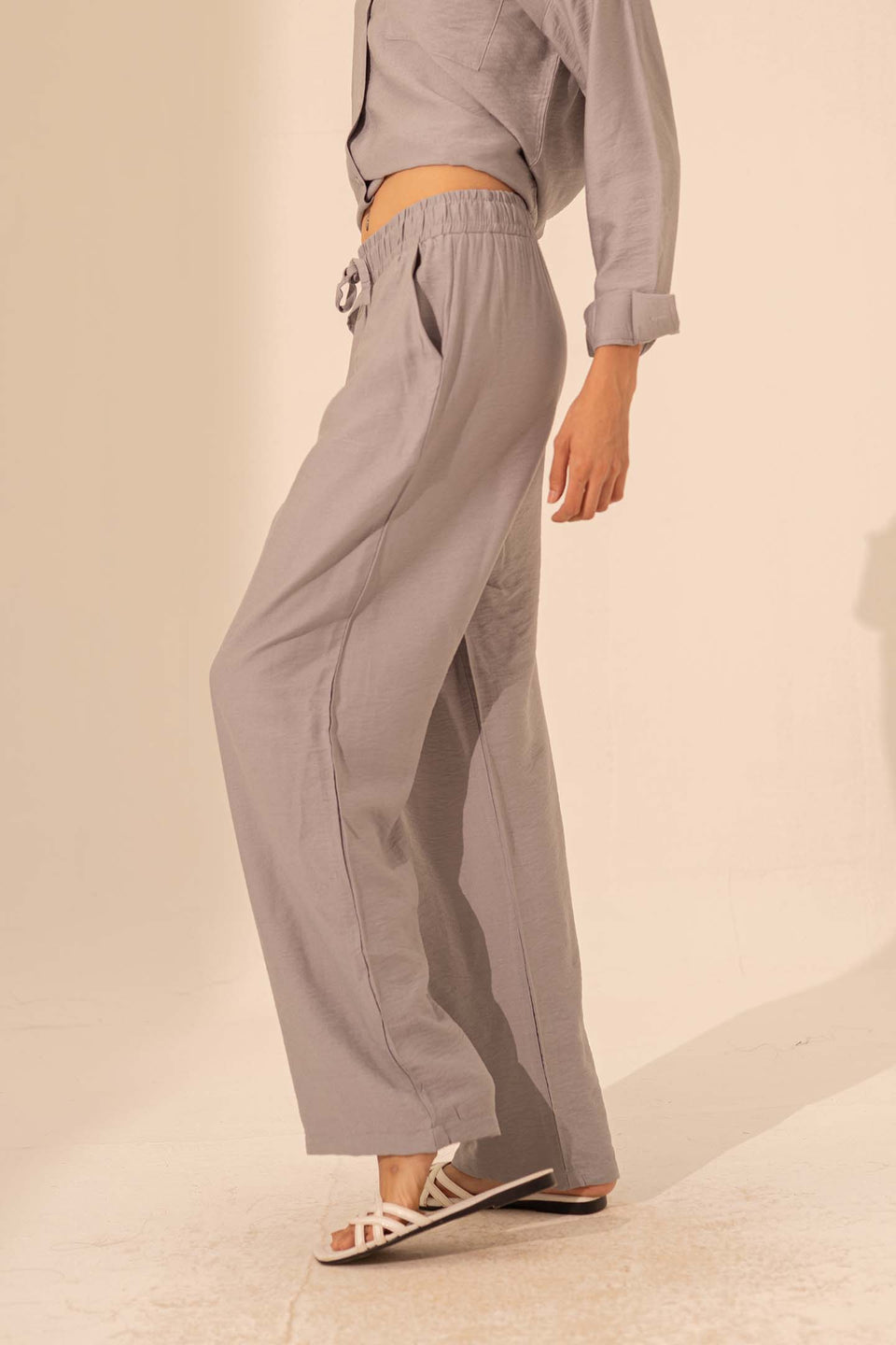 Grey Summer Linen Pants