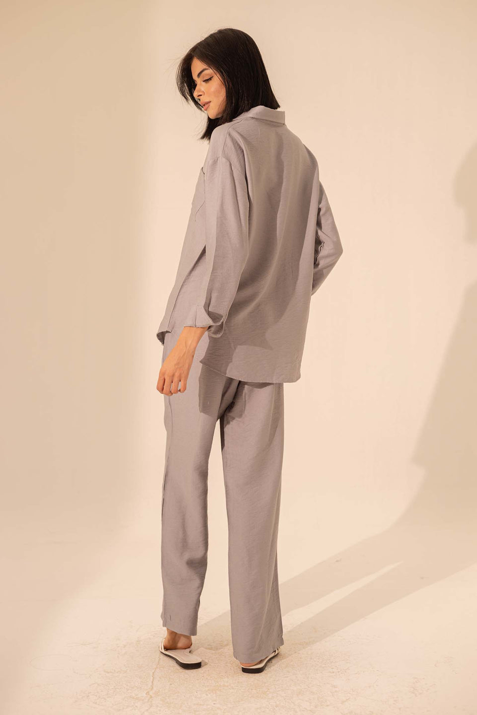 Grey Summer Linen Pants
