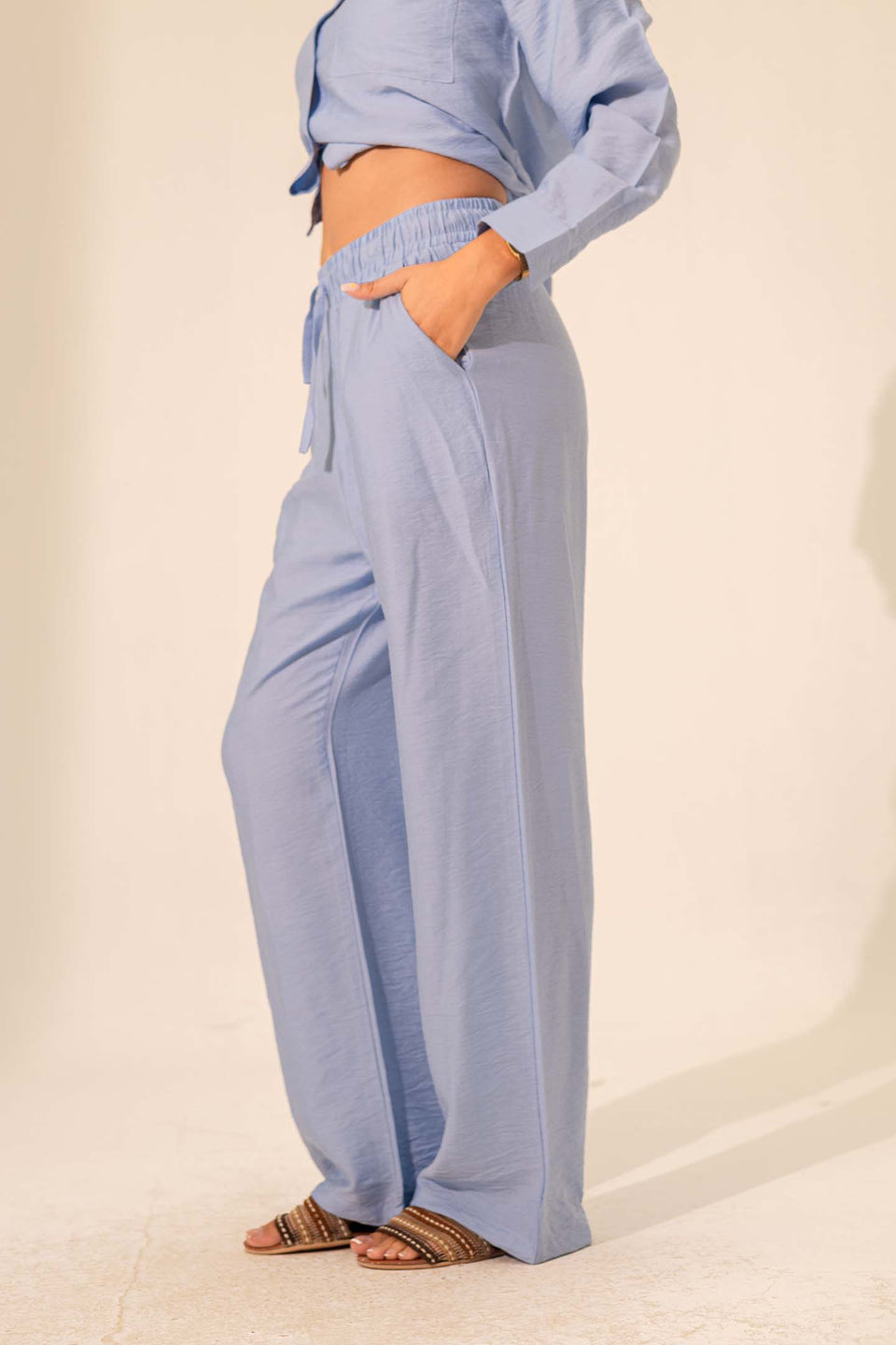 Light Blue Summer Linen Pants