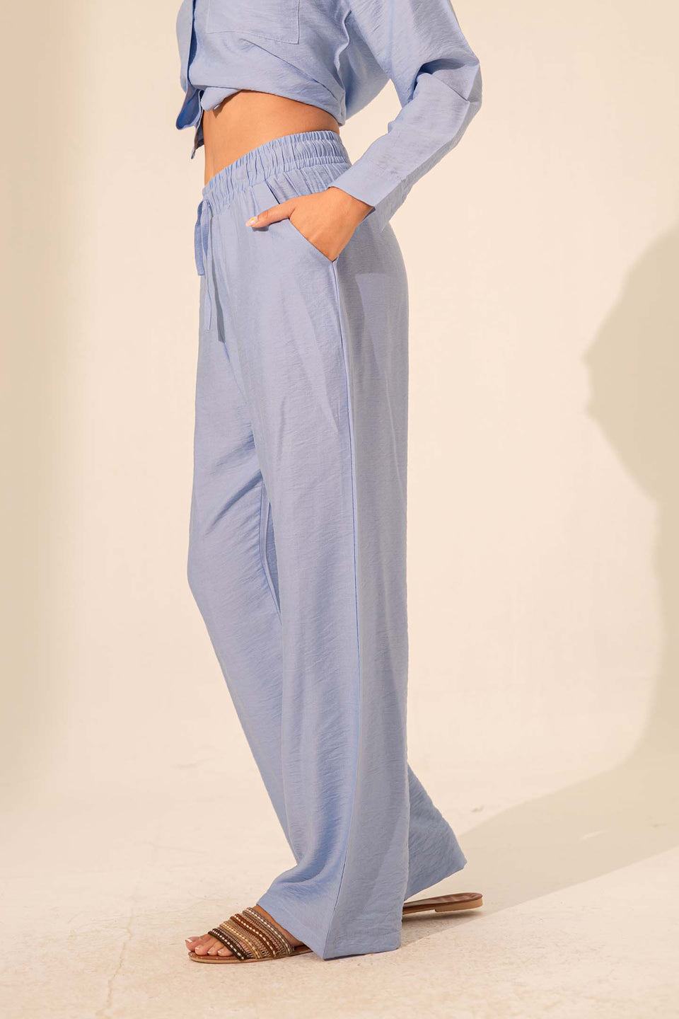 Light Blue Summer Linen Pants