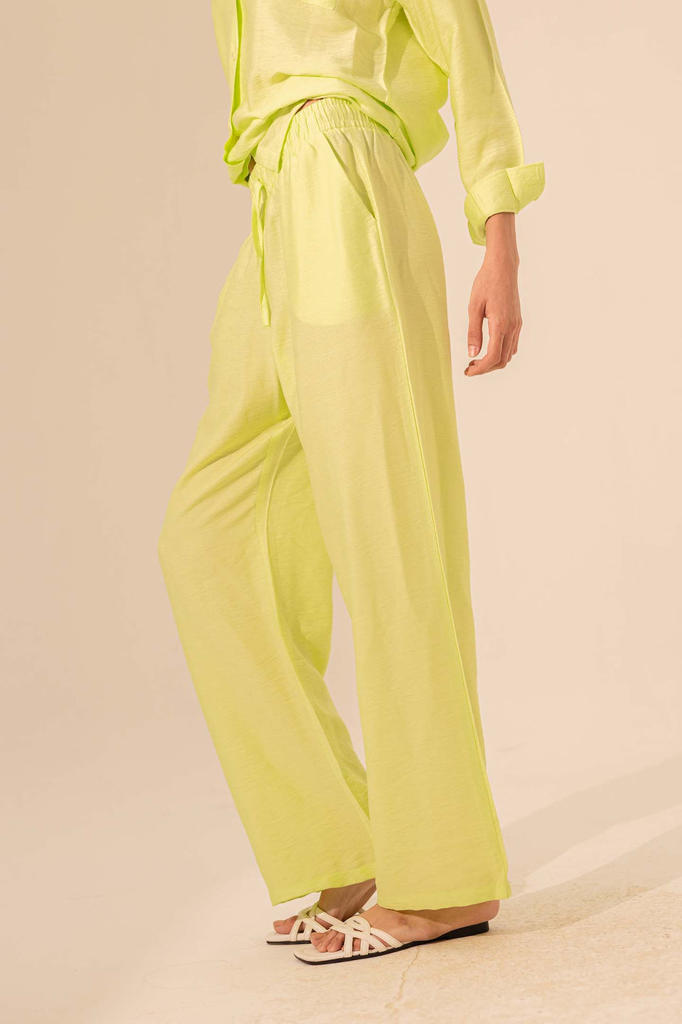 Lime Summer Linen Pants