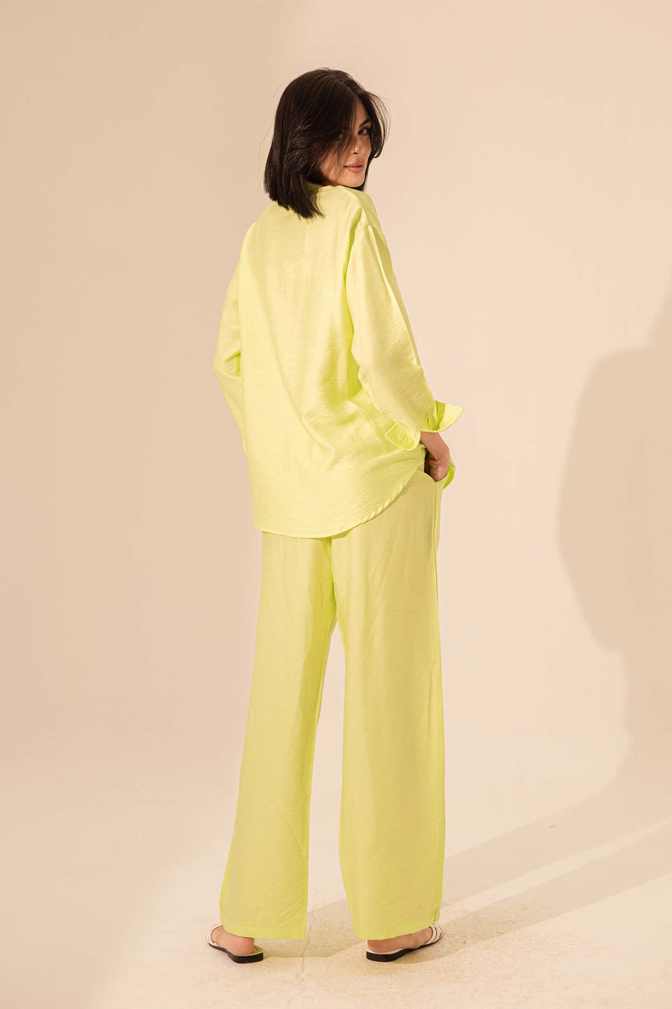 Lime Summer Linen Pants