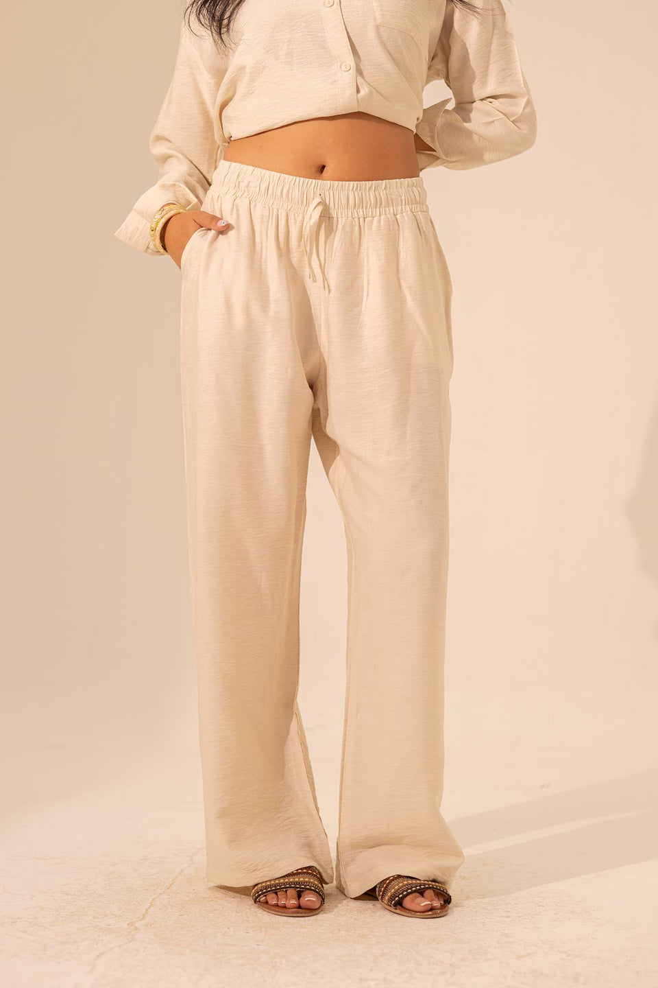 Off White Summer Linen Pants