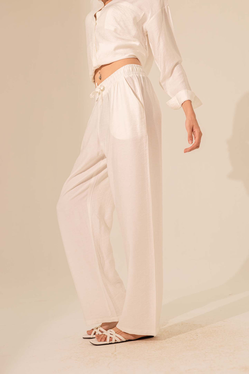 White Summer Linen Pants