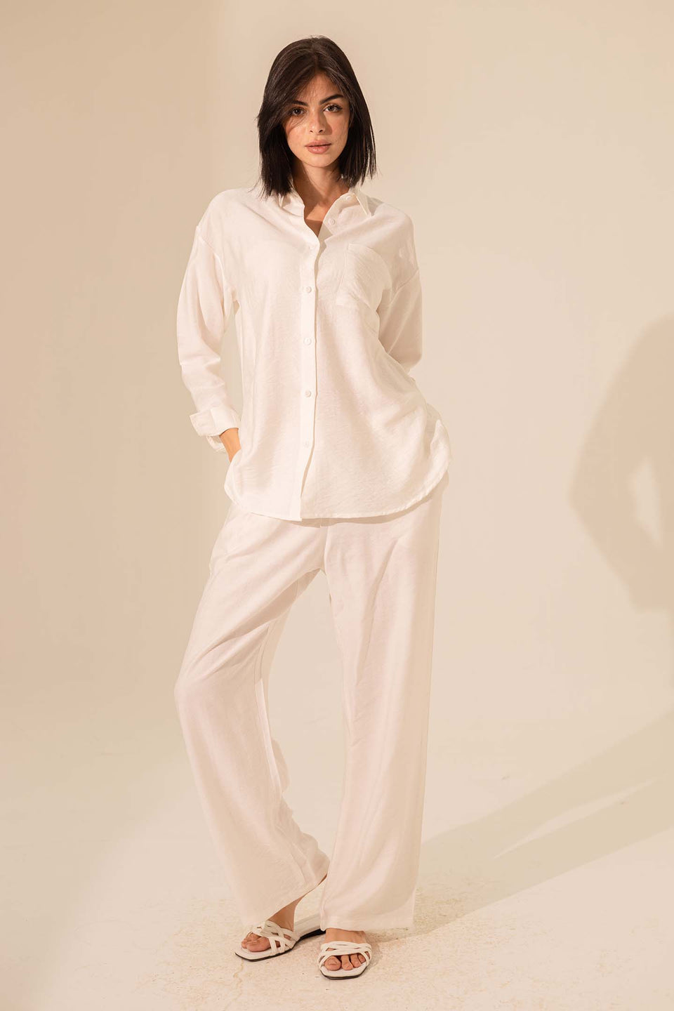 White Summer Linen Pants