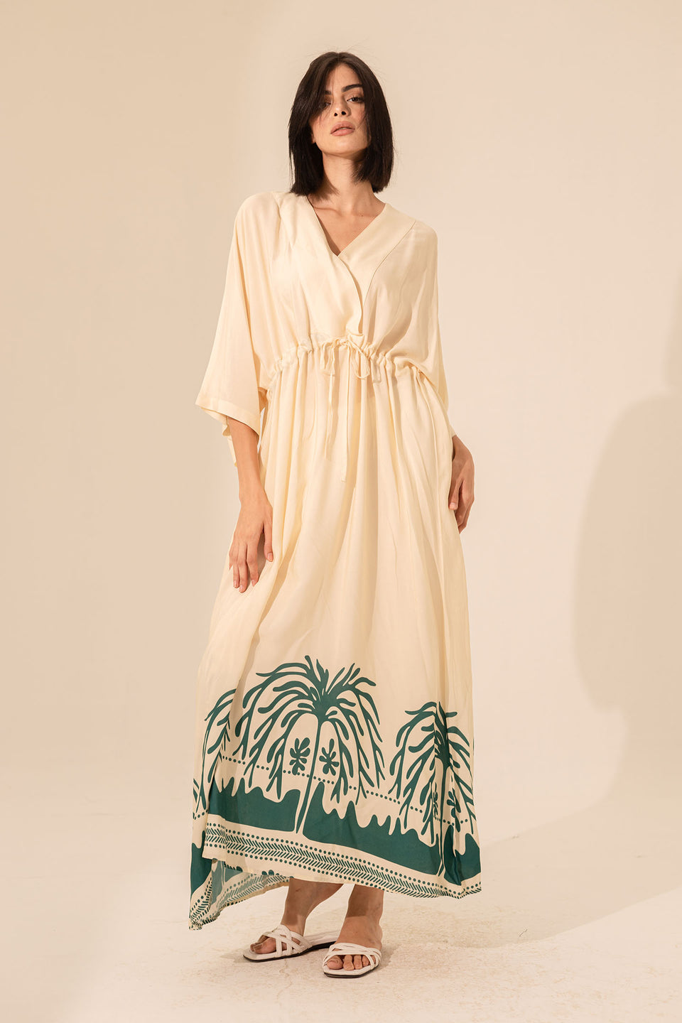 Green Wrap Summer Dress