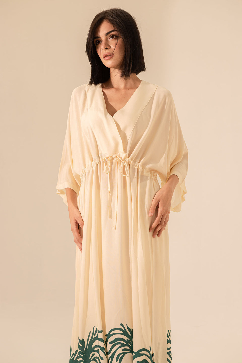 Green Wrap Summer Dress