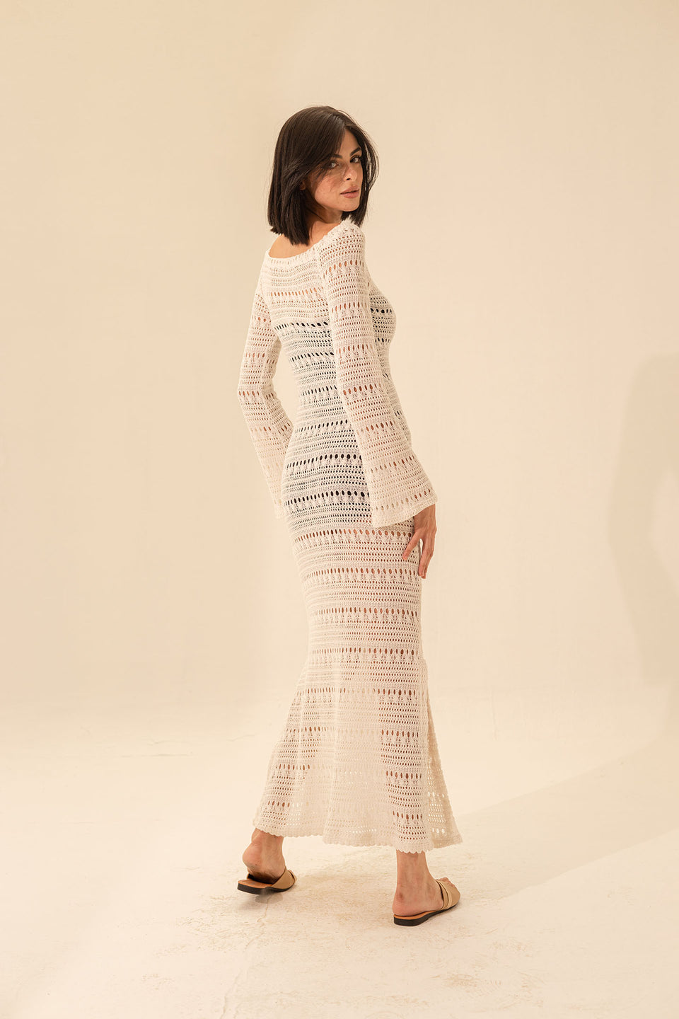 White Crochet Beach Dress Cover-Up