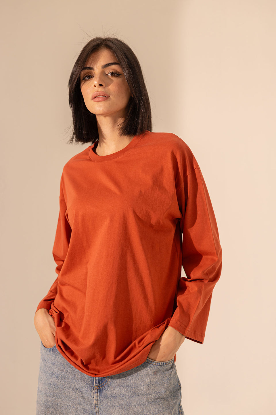 Orange Long Sleevless T-Shirt