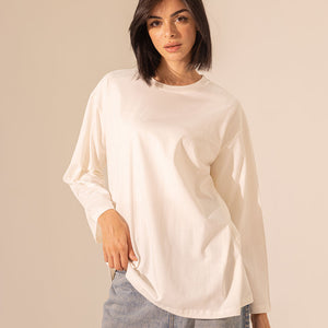 White Long Sleevless T-Shirt