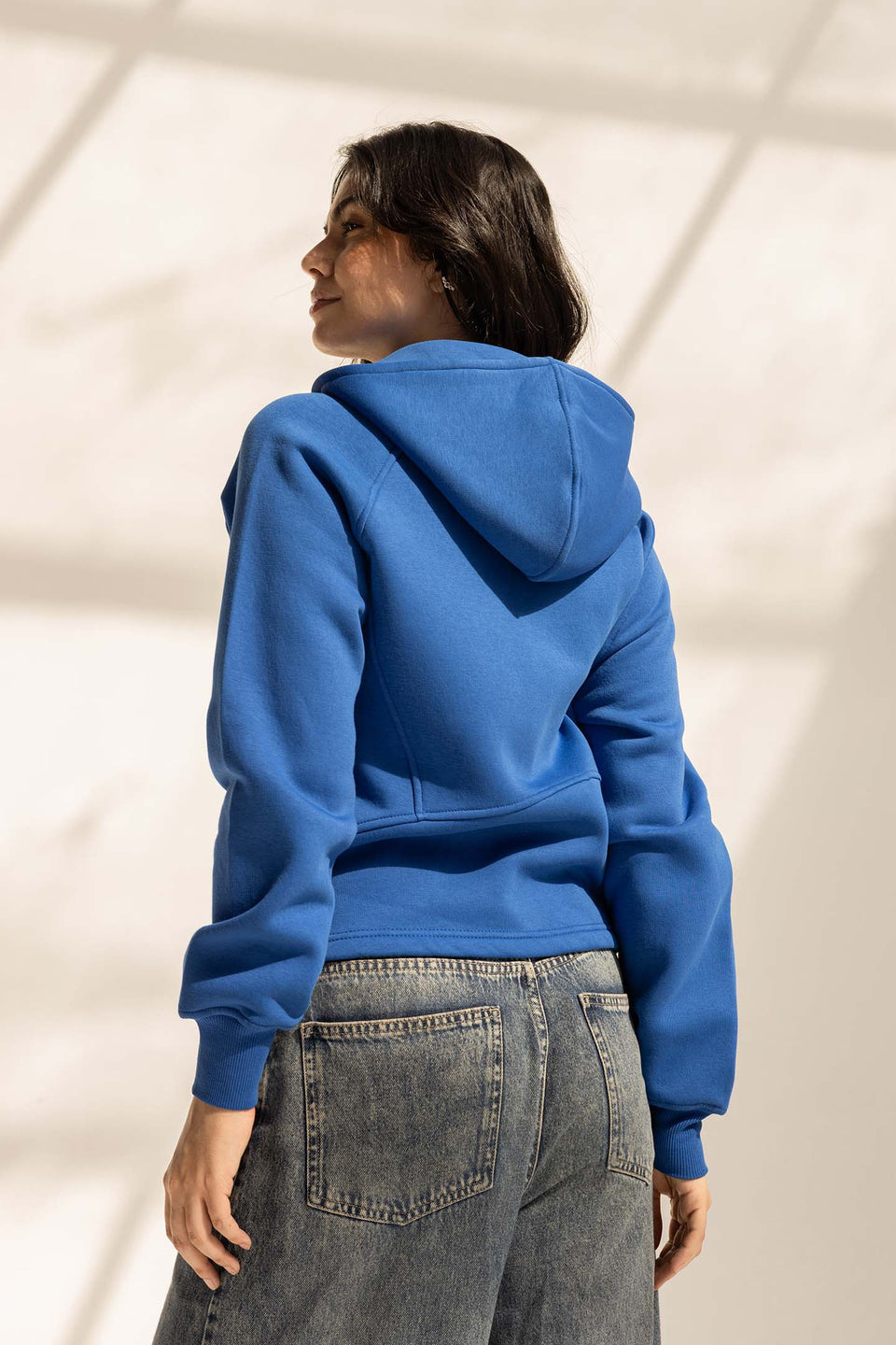 Blue Milton Thumb Hole Hoodie